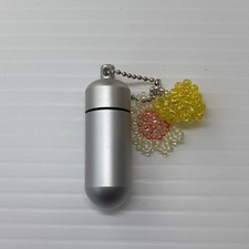 Cremation Ashes Keychain - Cremation Keepsake Yellow flower and heart 