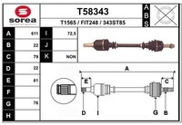 EAI Antriebswelle Vorne Links Passend FüR Fiat Punto 188_ 188AX T58343