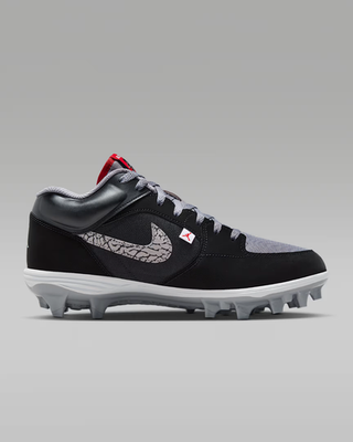 Jordan Stadium 90 Low TD Football Cleats Black Cement Grey Men's