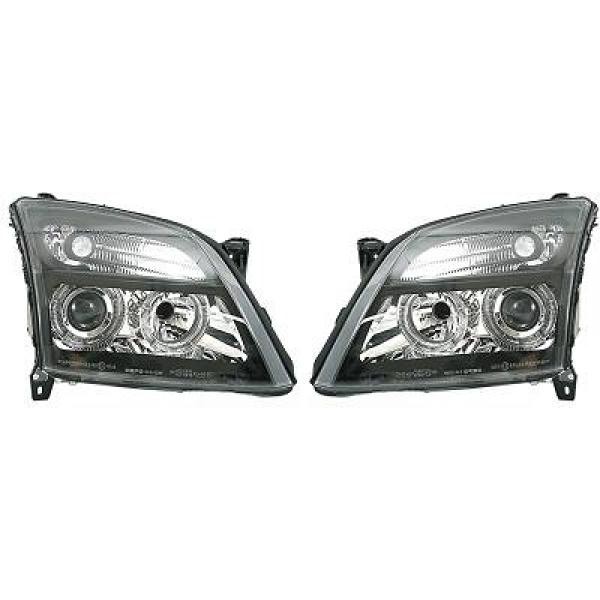 Scheinwerfer Passend FüR Set Opel Vectra Baujahr 02-05 Klarglas/Schwarz-image