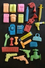 Lot Of Vintage Erasers 1980s & 90s Nostalgia School Supplies Phone Guns Soap 