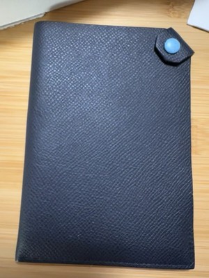 Hermes Tarmac Dot Passport Holder Blue Indigo/Celeste Original Packaging Pre Own