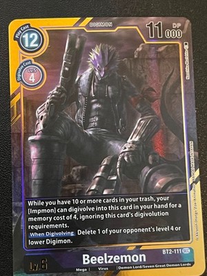 Digimon TCG Beelzemon BT2-111 SEC Secret Rare Alternate Art Alt Art BT02