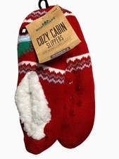 Northeast Outfitters Womens Cozy Cabin Slippers Aloe Infused Red Size M