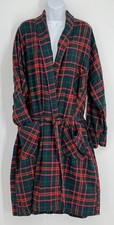 Vintage LL Bean Cotton Flannel Plaid Robe Cabin Cozy Grandpa Dad Large