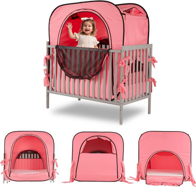 Pop-Up Baby Privacy Tent for Crib, Blocks Light, Breathable Mesh