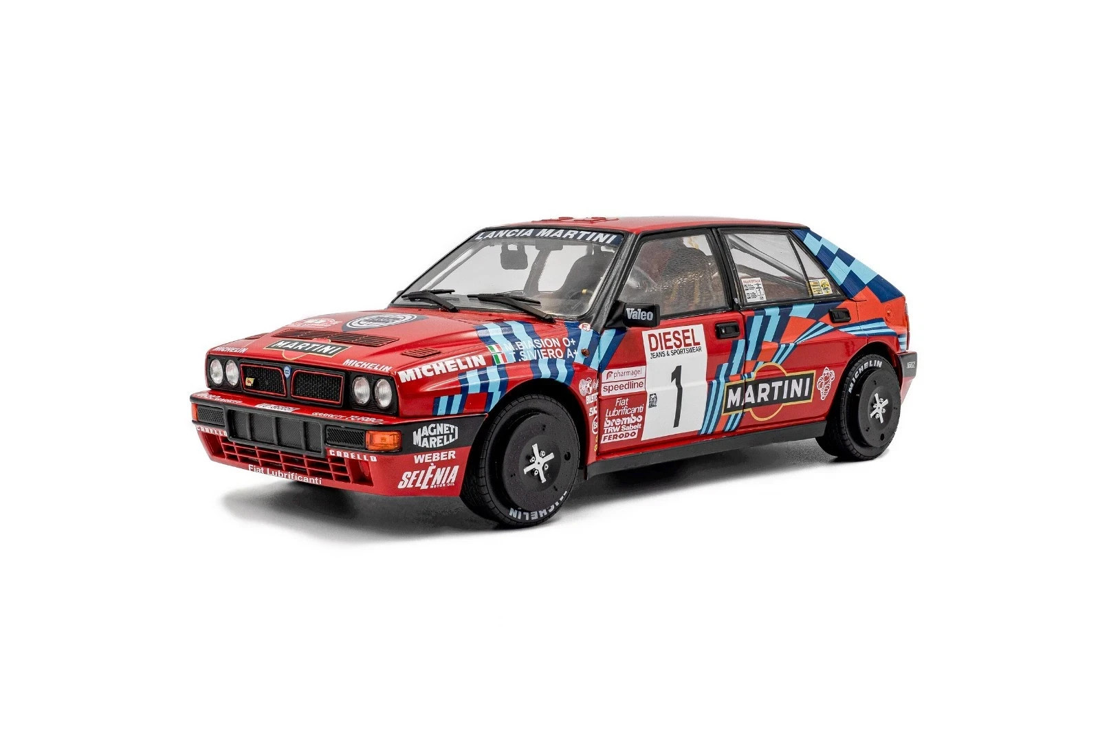 Lancia Delta HF Integrale rallye San Remo 1989 voiture miniature de collection 1/18