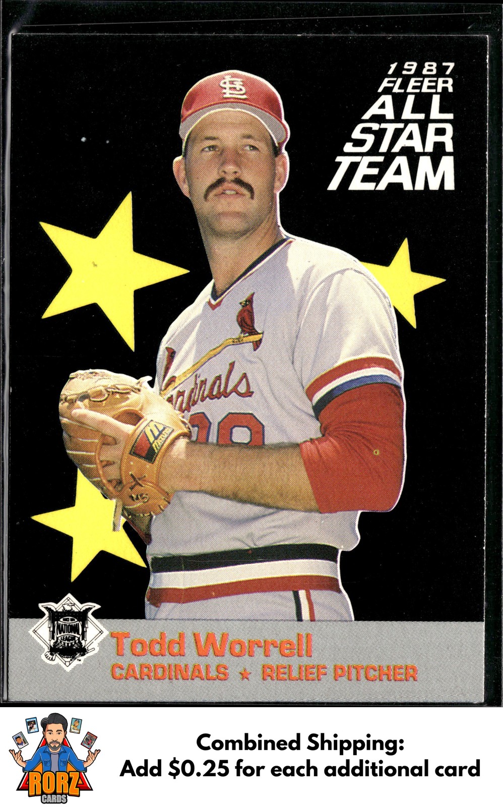 1987 Fleer #8 Todd Worrell Fleer All Star Team St. Louis Cardinals