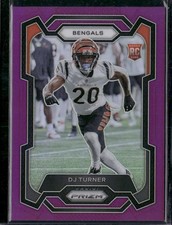 2023 Panini Prizm DJ Turner Purple Prizm RC /125 #319 Cincinnati Bengals