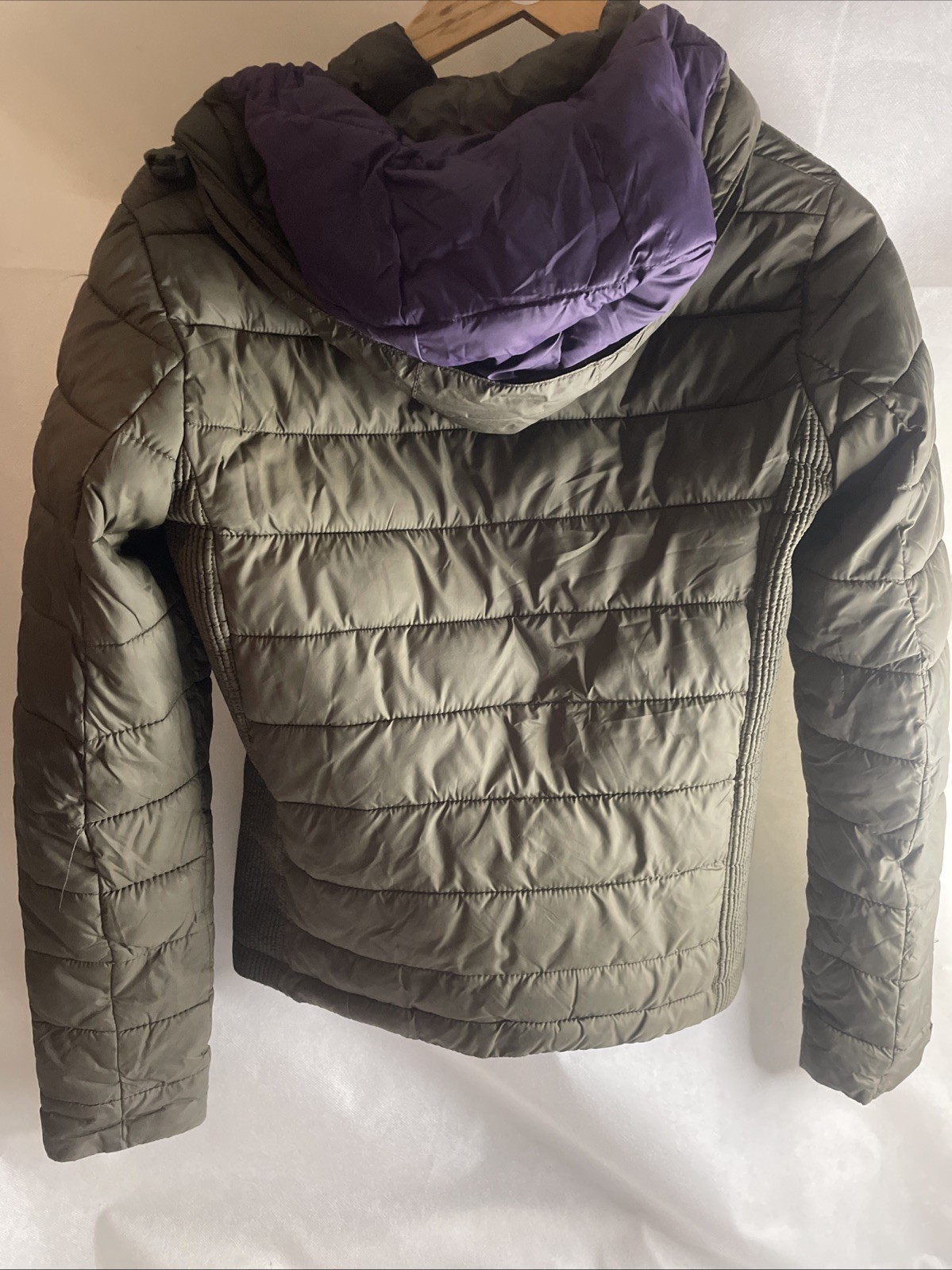 Ladies Green Olive Khaki Jacket Coat Super Dry Size Medium Hooded image 6
