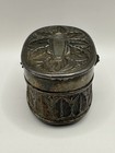 Antique 800 Silver Repousse Trinket Box Hinged Keepsake Makers Mark Velvet 62g — photo 4