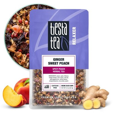 Ginger Sweet Peach Loose Leaf Tea 25 Cups Premium Brewable Tea Blend