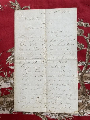 1865 Civil War letter: Raid took prisoners, artillery, battle flags & wagons