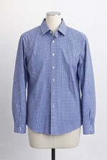 Banana Republic Slim Fit Shirt Mens Medium Blue Gingham 100% Cotton Non-Iron