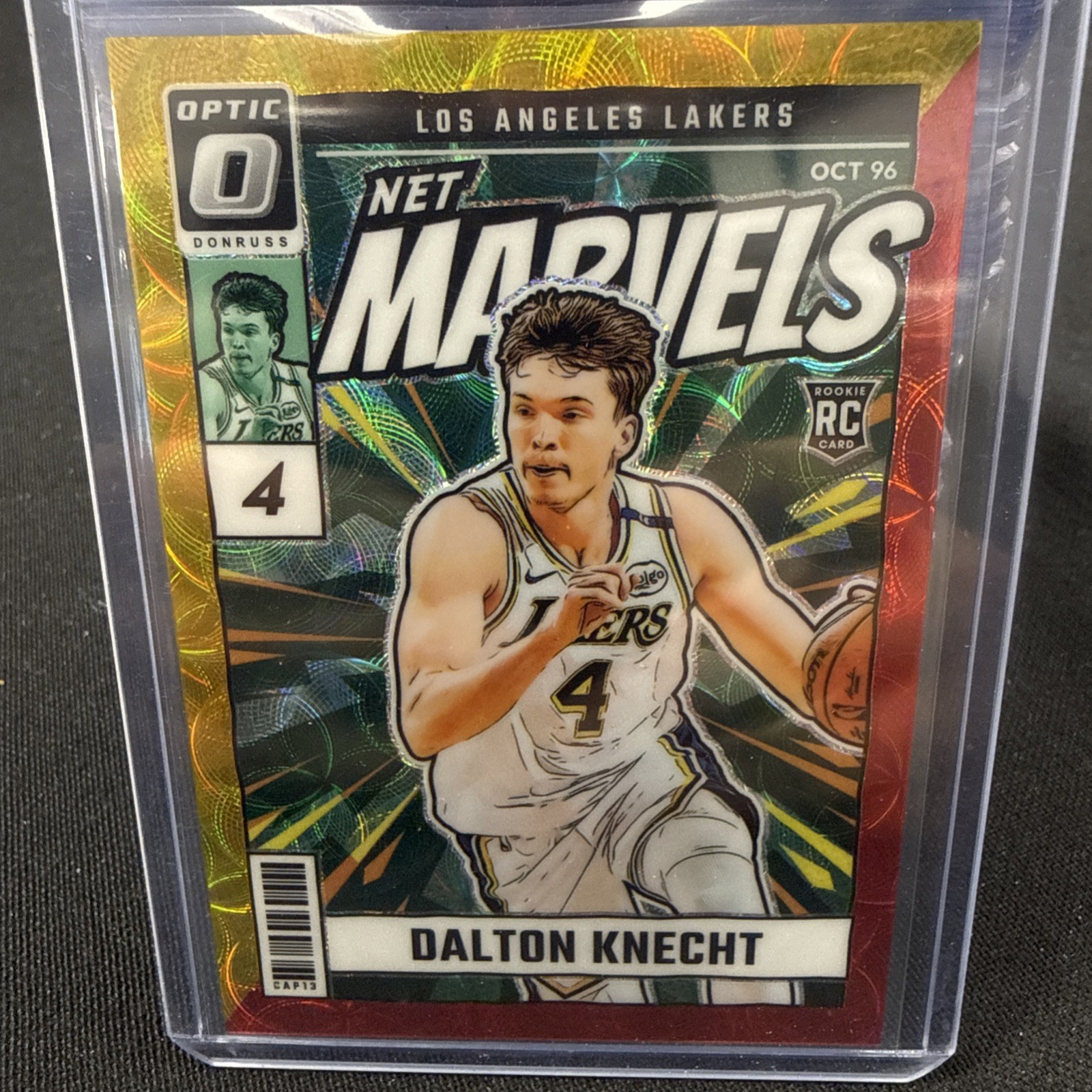 Dalton Knecht 2024-25 Donruss Optic Net Marvels Red & Gold Intl. #16 (RC) 70/99
