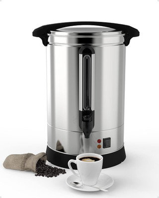 Large Stainless Steel Coffee Urn 100 Cups - Electric Hot Beverage Dispenser