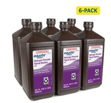 Equate 3 Hydrogen Peroxide Liquid Antiseptic, 6 Pack, 6 x 32 fl oz 