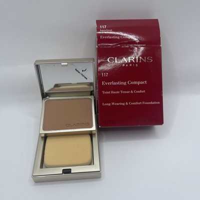 CLARINS ~ EVERLASTING COMPACT LONG WEARING FOUNDATION  117 HAZELNUT ~ 0.3 OZ NIB