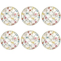 6Er Set Kuchenteller Garden Dreams Weiß Mit Bunten Blumen D. 19Cm Easy Life