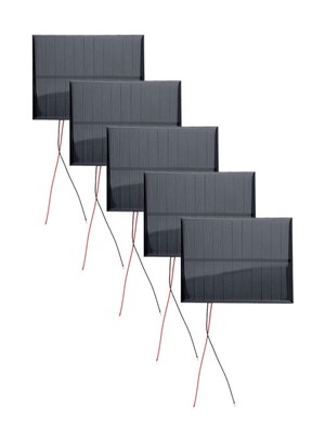 5er Set Polykristalline Solarmodule 110x80mm mit Drähten für einfachen Aufbau