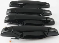 Exterior Door Handle, 4PCS Black Front Rear Driver Passenger Compatible with ...