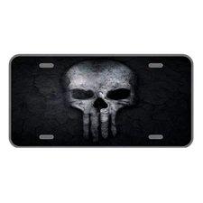 Custom Novelty Aluminum License Plate With The Punisher Skull Type Add Names