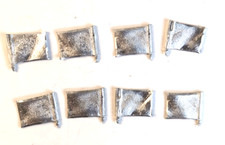 MUSKET MINIATURES- FLAGS Rectangle Undecorated x8 - 15-22mm Unpainted Metal