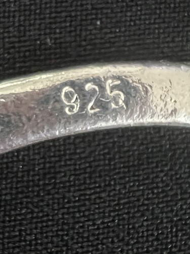 Vintage Bangle Bracelet Sterling Flat Etched 925 Triangular Ornate Pre Owned - Picture 4 of 9