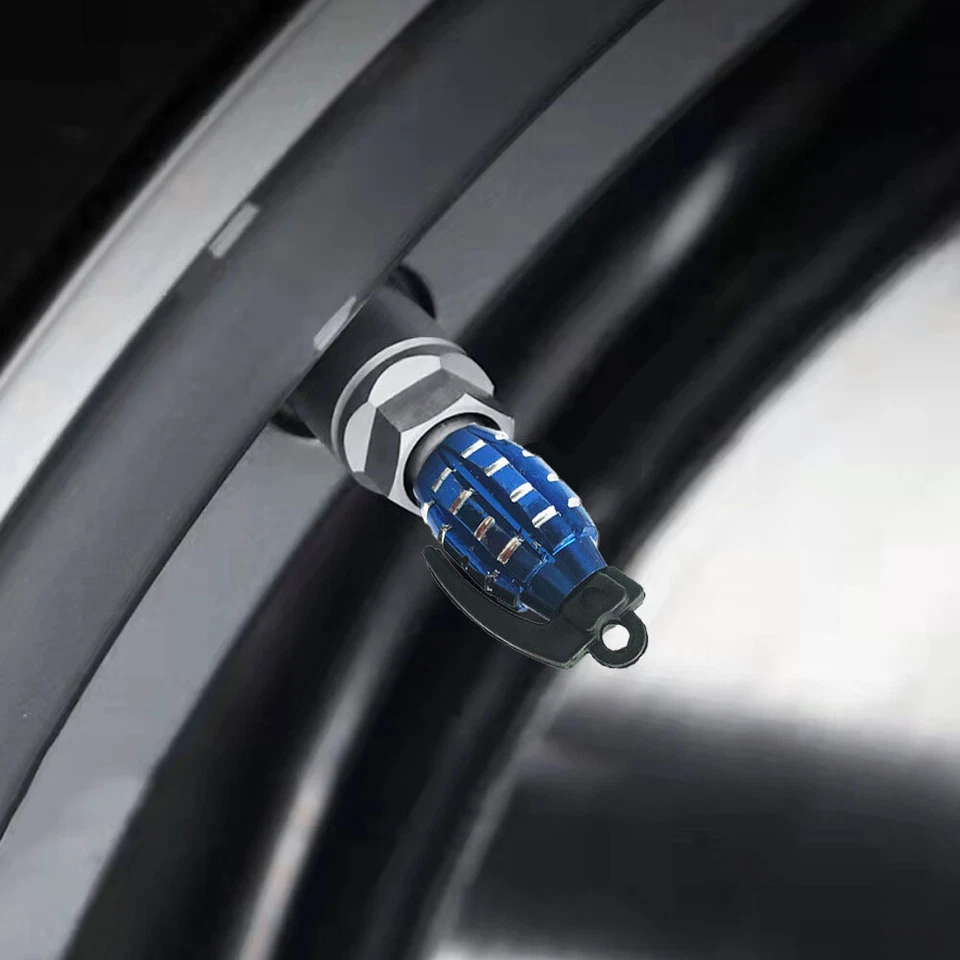 4x Tapones de rosca de cubierta de polvo de aire para vástagos de válvula de neumático de rueda de coche granada accesorios para automóviles Foto 3 de 4