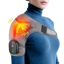 Electric Heated Shoulder Massager Joint Brace Support with Vibration Relief Pain