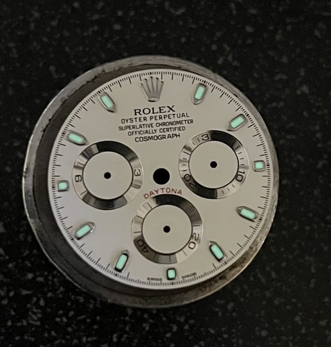 Rolex Authentic Genuine White Dial Daytona Ref. 116520 Green Lume APH dial - Imagen 6 de 6