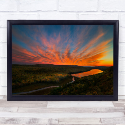Laub Sonnenuntergang Landschaft Himmel Wiese Wandkunstdruck