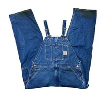 Carhartt Vintage Workwear Cotton Denim Painters Bib Overalls USA made 40"
