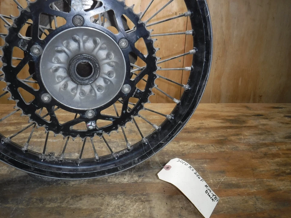 2010 Kx250f (B) Rear Black Wheel Rim Hub Spokes Complete - Image 4 of 4