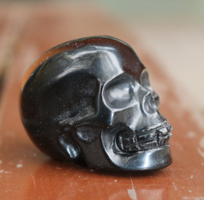 2'' Natural Obsidian gem skull Quartz Carved Crystal Skull Figurines Healing 1pc