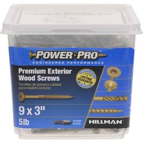 Hillman 9 x 3 in. Power Pro Premium Exterior Wood Screws, 5 lb. 48611