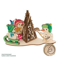 Rauchhaus Schneemann Am Lagerfeuer Holz-Bastelset Bausatz, Kuhnert Hobaku 10187