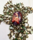 Catholic Heirloom Bronze Rosary Our Lady Seven Sorrows Amazonite Gemstones