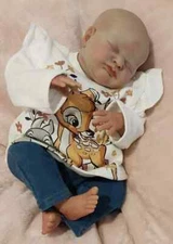 Reborn Baby Girl, 18 Inches, Sleeping Baby, Realistic Lifelike Vinyl Reborn