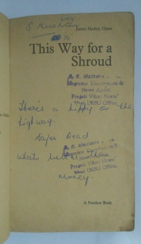 INDIA RARE JAMES HADLEY CHASE NOVEL THIS WAY FOR A SHROUD 1969 - Picture 3 of 4