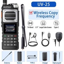 Baofeng Uv-25 Walkie Talkies Long Range Tri-power FM Two Way Ham Radio Noaa Set