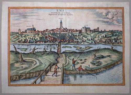 Enns (AT - Ens - Braun und Hogenberg - 1617 - Rarer originaler Kupferstich - Bild 2 von 3