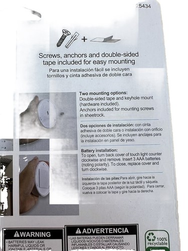 LED Puck Lights Touch Activated ON/OFF Battery Operated Bright White 20 Lumens - Picture 5 of 9