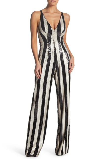 dress the population sequin jumpsuit