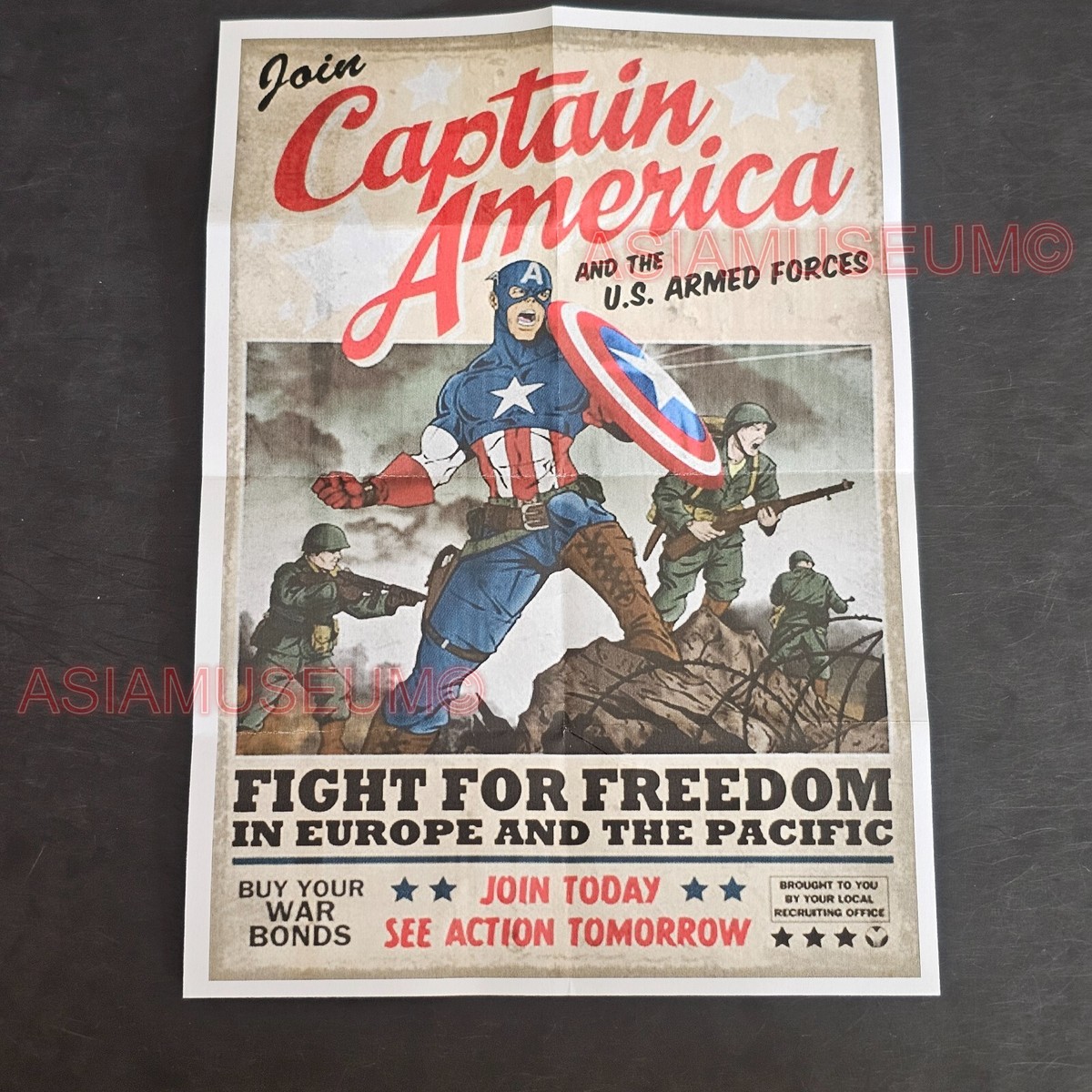 1944 WW2 USA CAPTAIN AMERICA FIGHT FOR FREEDOM COMIC ARMY