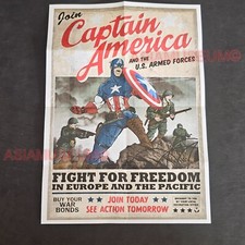 1944 WW2 USA CAPTAIN AMERICA FIGHT FOR FREEDOM COMIC ARMY PROPAGANDA POSTER J33