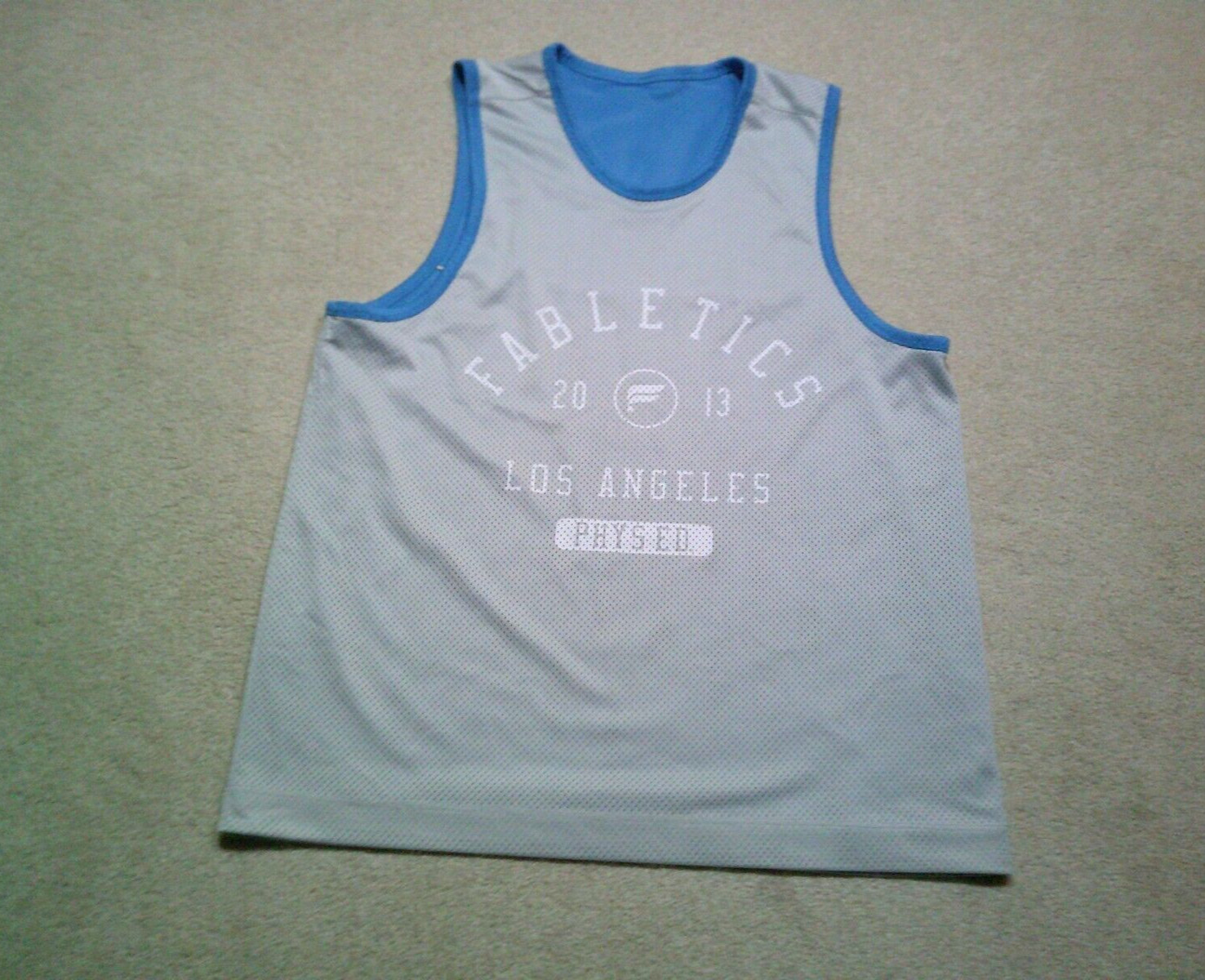 Fabletics Reversible Jersey Mens Medium Gray Blue - image 3