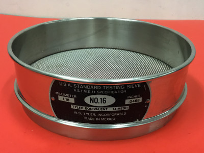 W.S.Tyler - No. 16 - Standard Testing Sieve - 1.18 Micrometer - Inches .0469