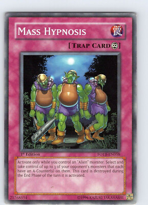 Yugioh Mass Hypnosis - HP 1st Edition Common - FOTB-EN058