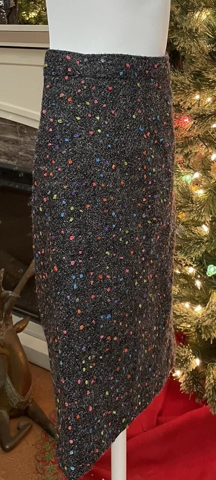 Vertigo Paris Women Gray With Multicolor “confetti” Wool Blend Skirt Sz 8 (40) - Image 2 of 4